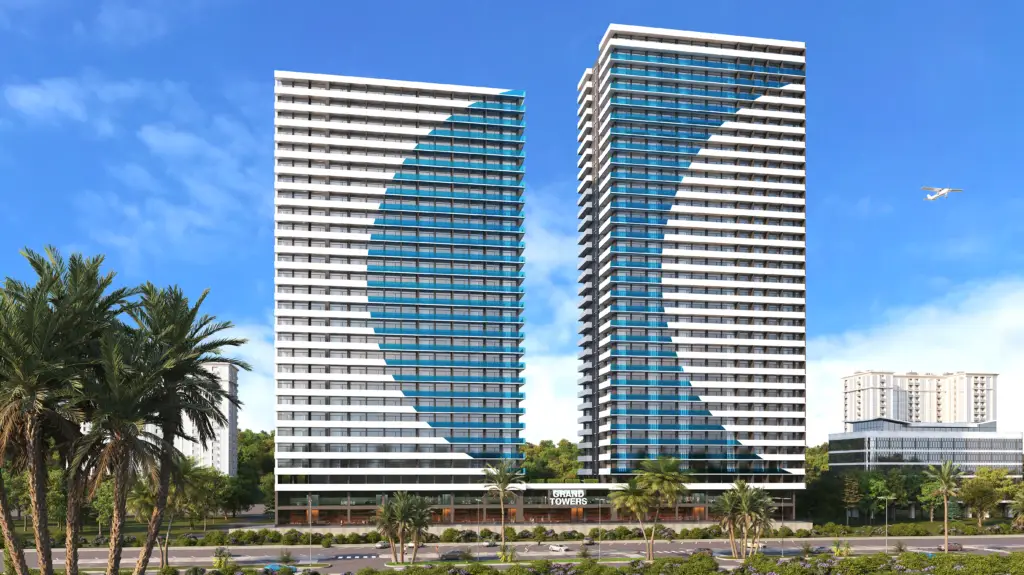 Modern sea view skyscrapers and investment apartments at Grand Towers in Batumi Georgia